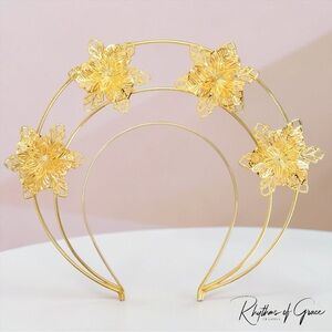 Gold Star Goddess Headband Celestial Halo Crown Festival Birthday Headpiece